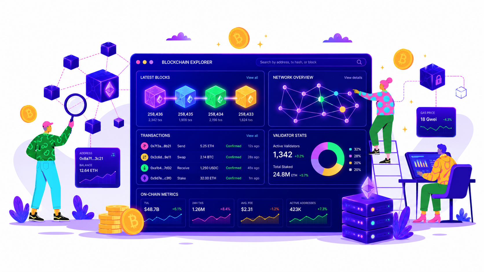 Illustration of a crypto transaction
