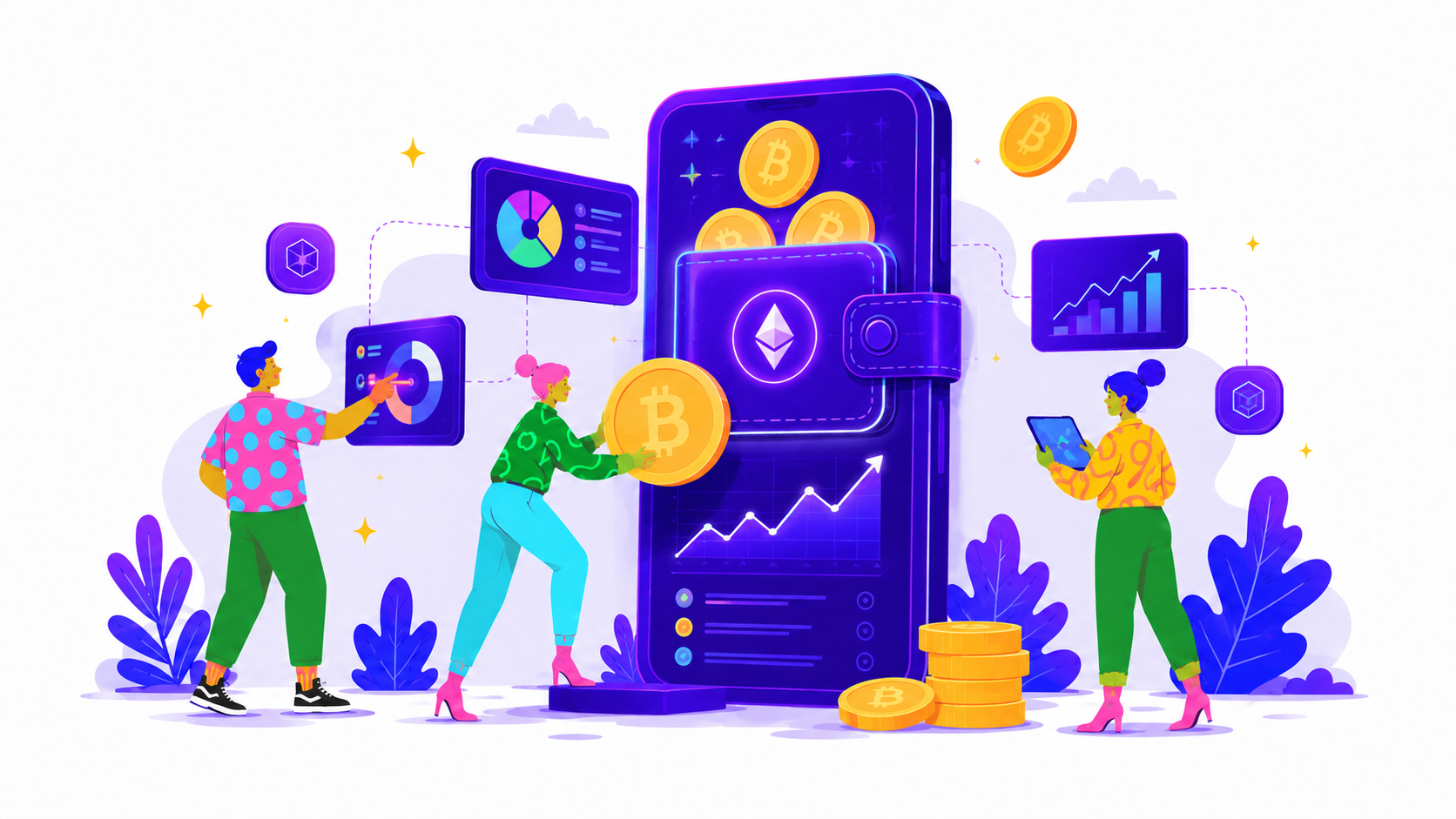 Illustration of a crypto payment system
